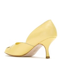 Желтые кожаные туфли с вырезом от Sarah Chofakian