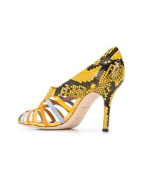 Желтые кожаные туфли с вырезом от Emilio Pucci