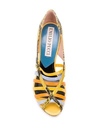Желтые кожаные туфли с вырезом от Emilio Pucci