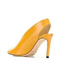 Желтые кожаные туфли с вырезом от Jimmy Choo