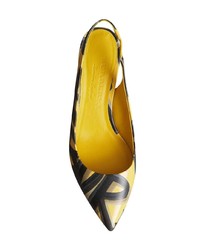 Желтые кожаные туфли с принтом от Burberry