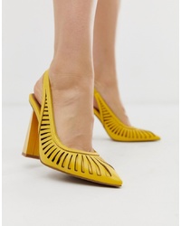 Желтые кожаные туфли от ASOS DESIGN
