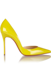 Желтые кожаные туфли от Christian Louboutin