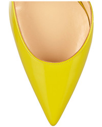 Желтые кожаные туфли от Christian Louboutin