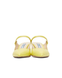 Желтые кожаные туфли от Prada