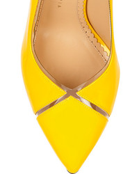 Желтые кожаные туфли от Charlotte Olympia