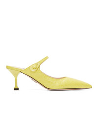 Желтые кожаные туфли от Prada