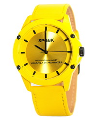 Желтые кожаные часы