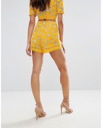 Женские желтые кружевные шорты от Aijek