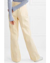 Женские желтые льняные классические брюки от Acne Studios