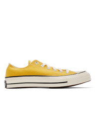 Мужские желтые низкие кеды из плотной ткани от Converse