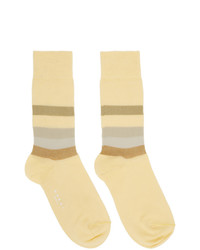 Мужские желтые носки в горизонтальную полоску от Marni
