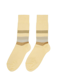 Мужские желтые носки в горизонтальную полоску от Marni