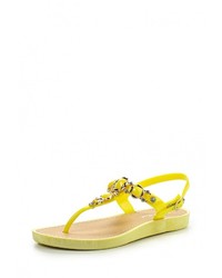 Желтые резиновые сандалии на плоской подошве от Mixfeel