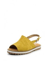 Желтые сандалии на плоской подошве от Corina
