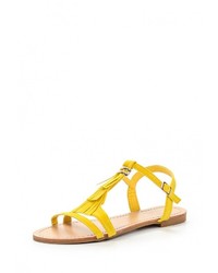Желтые сандалии на плоской подошве от Queen Vivi