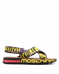 Мужские желтые сандалии с принтом от Moschino
