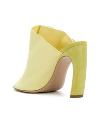 Желтые сатиновые сабо от Nicholas Kirkwood