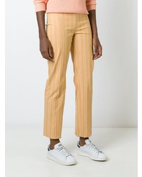 Желтые узкие брюки в вертикальную полоску от Romeo Gigli Vintage