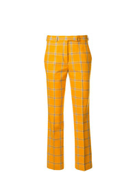 Желтые узкие брюки в шотландскую клетку от Etro