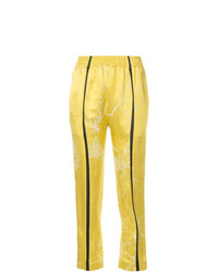 Желтые узкие брюки с принтом от Haider Ackermann