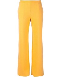 Желтые шерстяные широкие брюки