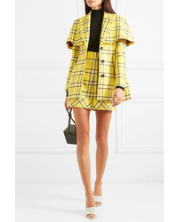 Женские желтые шерстяные шорты в клетку от Sara Battaglia