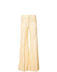 Желтые широкие брюки в вертикальную полоску от Sonia Rykiel