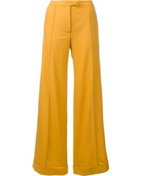Желтые широкие брюки от Nina Ricci