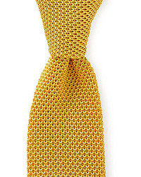 Желтый вязаный галстук