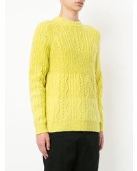 Мужской желтый вязаный свитер от Coohem