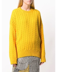 Женский желтый вязаный свитер от Loewe