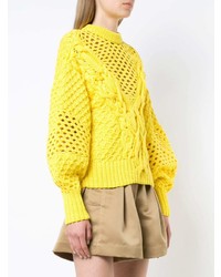 Женский желтый вязаный свитер от Prabal Gurung