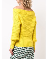 Женский желтый вязаный свитер от Tanya Taylor