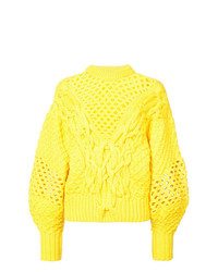 Женский желтый вязаный свитер от Prabal Gurung