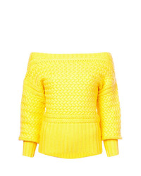 Женский желтый вязаный свитер от Tanya Taylor