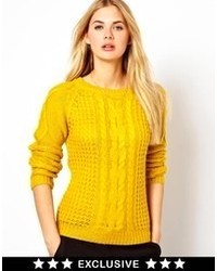 Женский желтый вязаный свитер от Vila