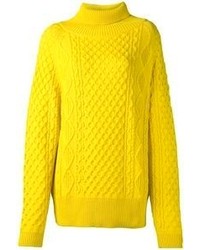 Женский желтый вязаный свитер