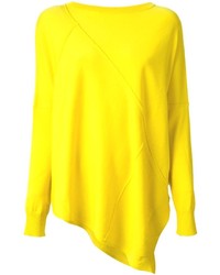 Желтый вязаный свободный свитер