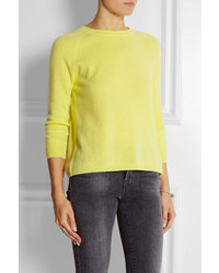 Желтый вязаный свободный свитер