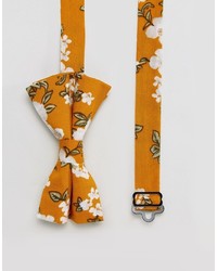 Мужской желтый галстук-бабочка с цветочным принтом от Asos