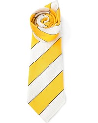Мужской желтый галстук в вертикальную полоску от Paul Smith