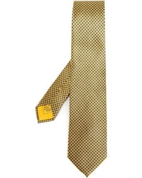 Мужской желтый галстук в горошек от Brioni