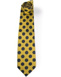 Мужской желтый галстук в горошек от Gianfranco Ferre