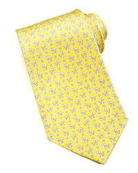 Желтый галстук с принтом