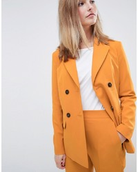 Женский желтый двубортный пиджак от ASOS DESIGN