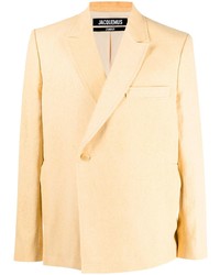 Мужской желтый двубортный пиджак от Jacquemus