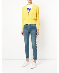 Женский желтый кардиган с ромбами от Coohem