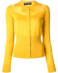Женский желтый кардиган от Dolce & Gabbana