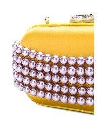 Желтый клатч с украшением от Corto Moltedo
